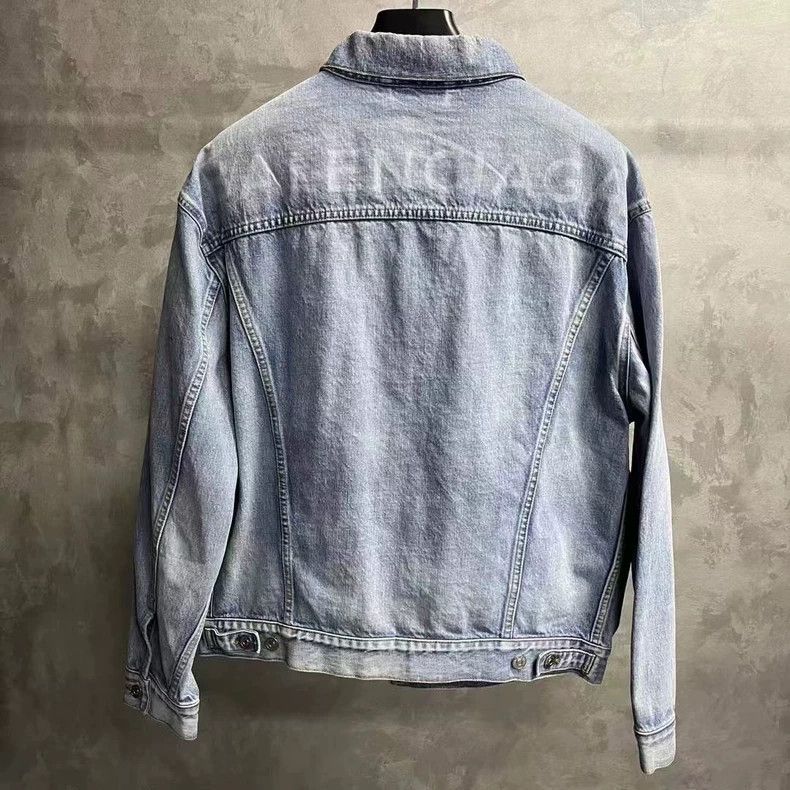 Balenciaga Balenciaga Blue Washed Denim Jacket Size US M / EU 48-50 / 2 - 2 Thumbnail