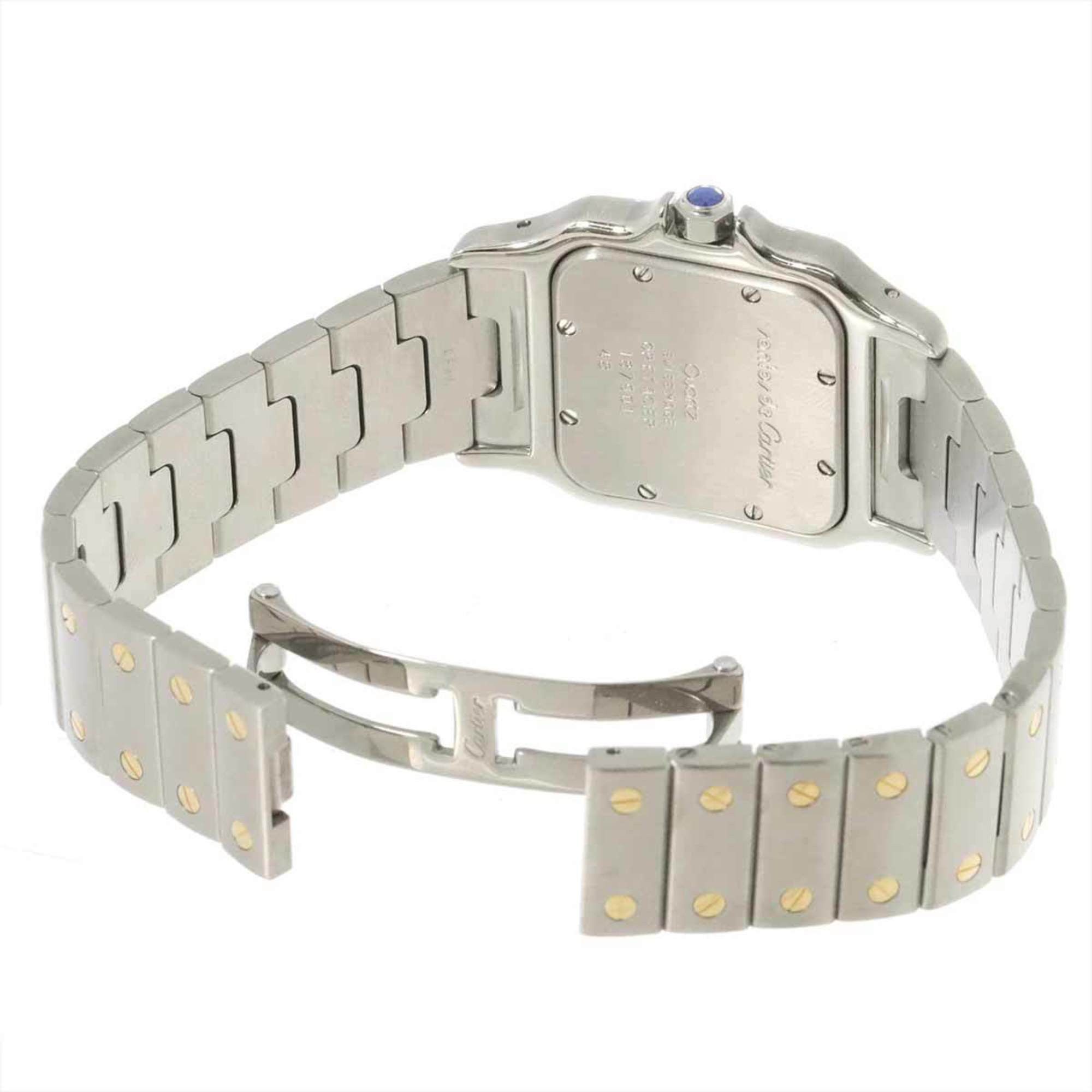 Cartier Cartier Santos Galbe LM Combi W20023C4 Men's Watch Date Gray K18YG Yellow Gold Quartz Size ONE SIZE - 4 Thumbnail