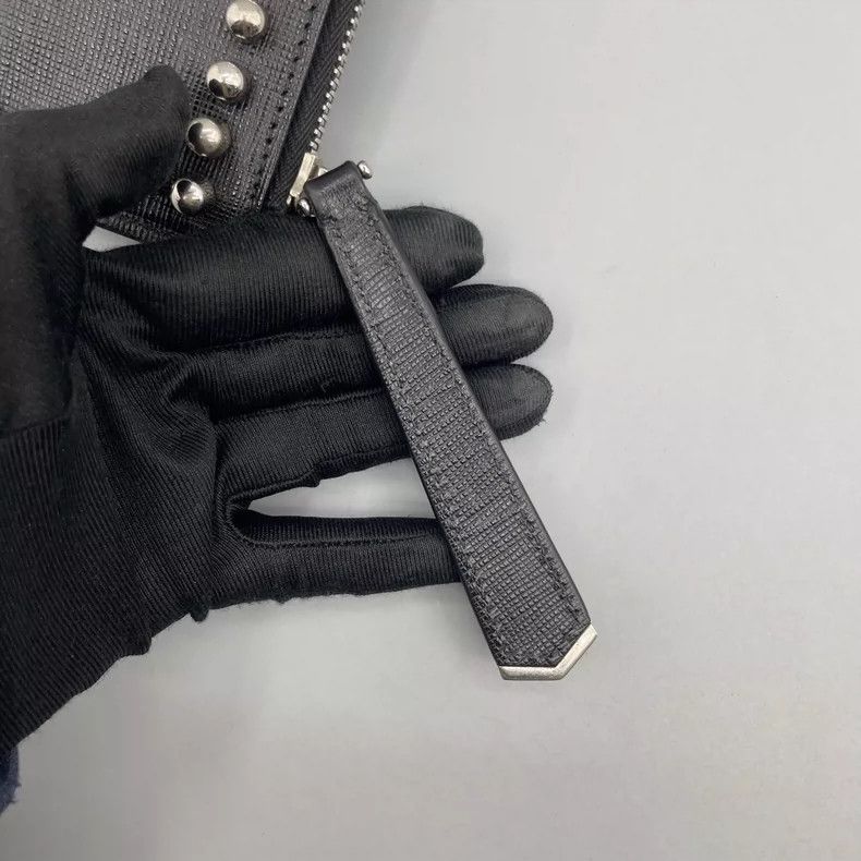 Fendi Fendi Black Handheld Bag with Studs Size ONE SIZE - 7 Thumbnail