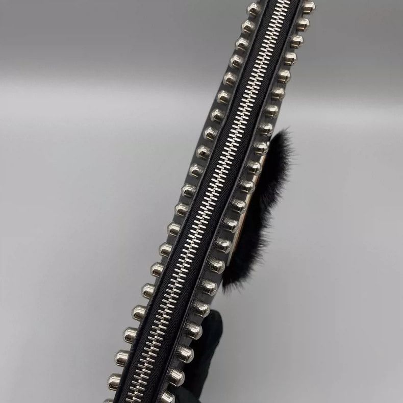 Fendi Fendi Black Handheld Bag with Studs Size ONE SIZE - 8 Thumbnail