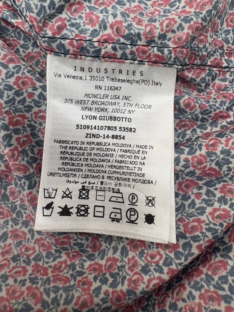 Moncler Moncler Flower Print Windbreaker Jacket Size 1 Size US S / EU 44-46 / 1 - 7 Thumbnail