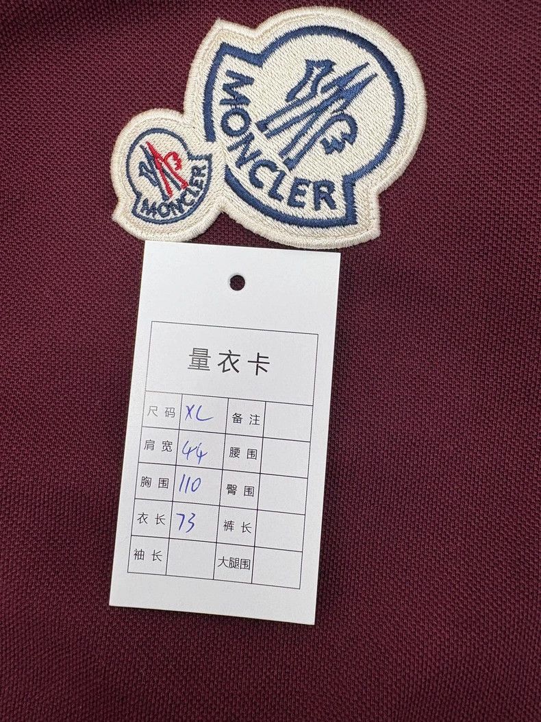 Moncler Moncler Burgundy Logo Embroidery Polo Shirt Size US XL / EU 56 / 4 - 8 Thumbnail