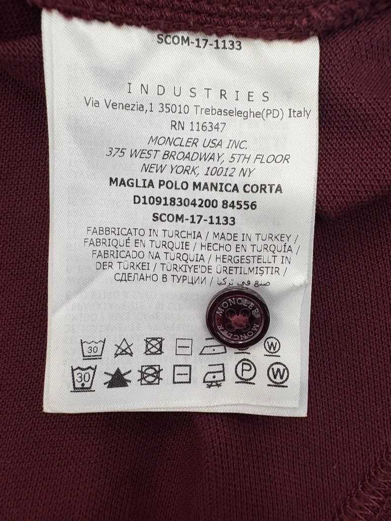 Moncler Moncler Burgundy Logo Embroidery Polo Shirt Size US XL / EU 56 / 4 - 6 Thumbnail