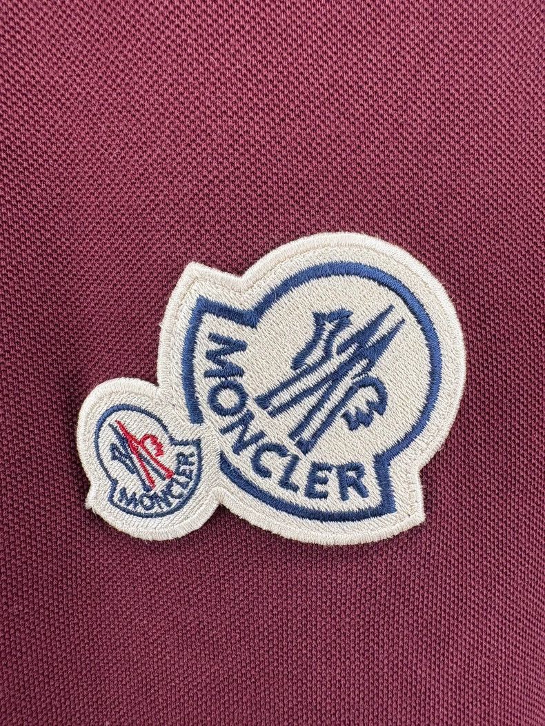 Moncler Moncler Burgundy Logo Embroidery Polo Shirt Size US XL / EU 56 / 4 - 3 Thumbnail