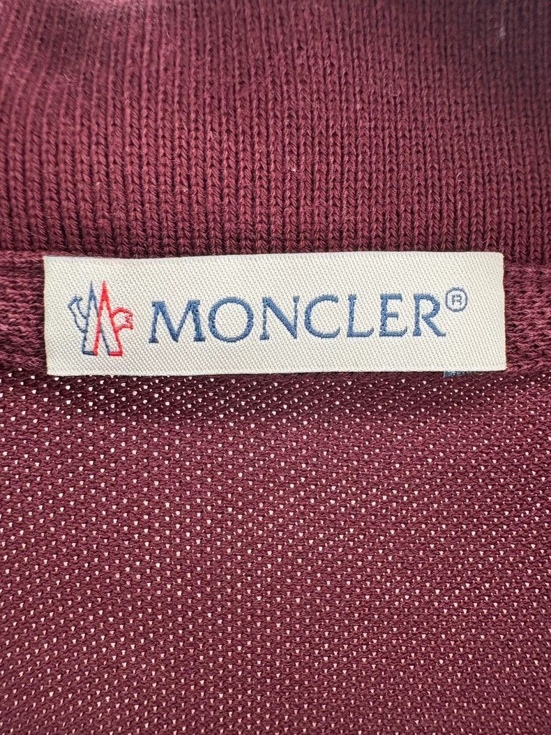Moncler Moncler Burgundy Logo Embroidery Polo Shirt Size US XL / EU 56 / 4 - 5 Thumbnail