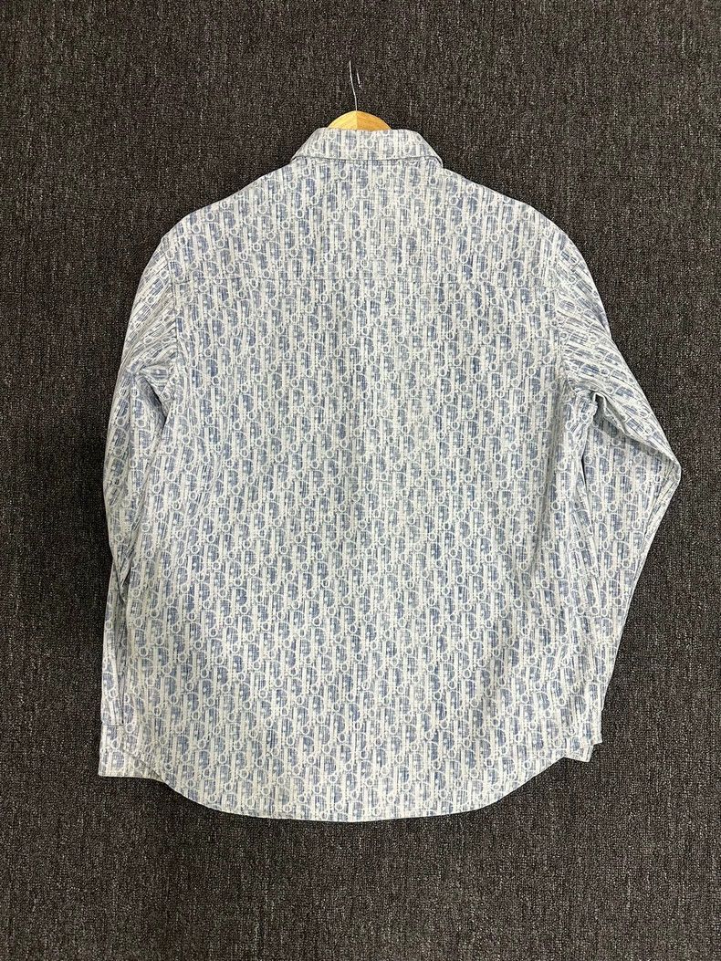 Dior Dior White Blue Printed Shirt Size 41 Size US L / EU 52-54 / 3 - 2 Thumbnail