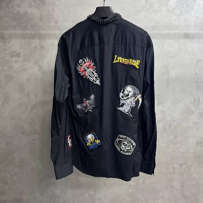 Philipp Plein Philipp Plein Black Skull Embroidered Long Sleeve Shirt Size US XXL / EU 58 / 5 - 2 Thumbnail