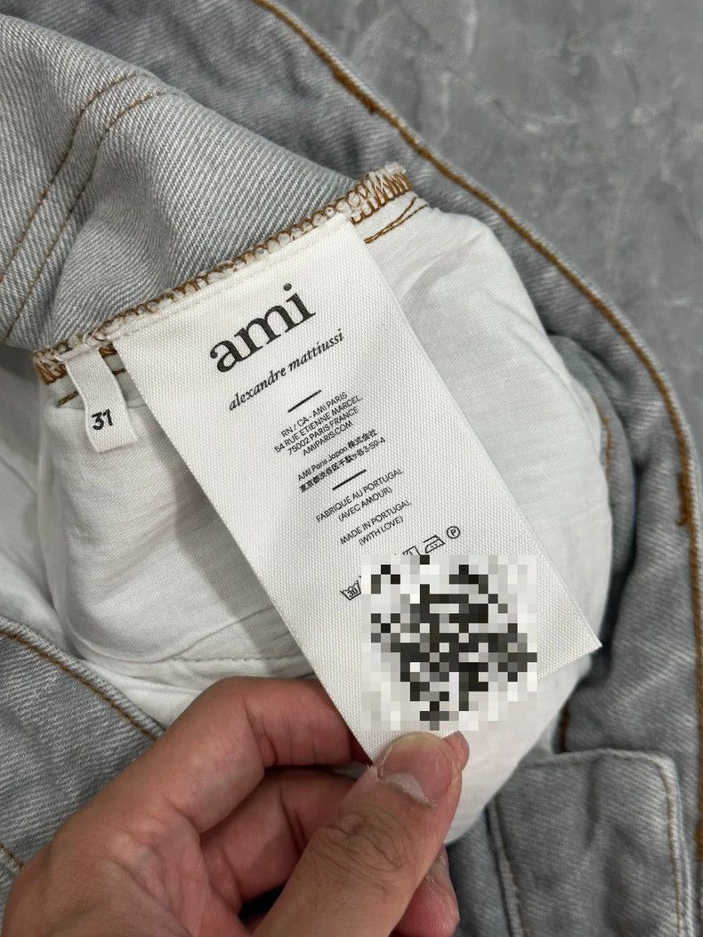 AMI AMI Wide Leg Denim Pants in Cement Gray Size US 31 - 4 Thumbnail