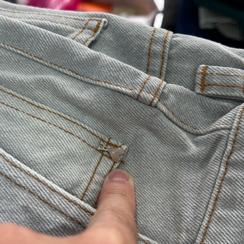 AMI AMI Wide Leg Denim Pants in Cement Gray Size US 31 - 8 Thumbnail