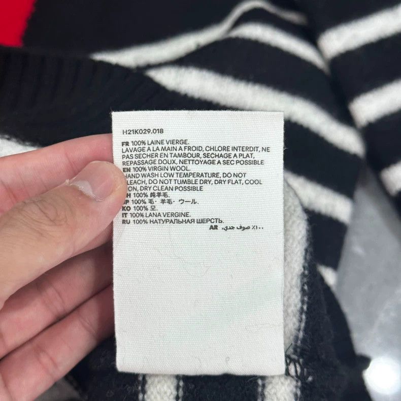 AMI Black and White Heart Striped Sweater Size US L / EU 52-54 / 3 - 5 Thumbnail
