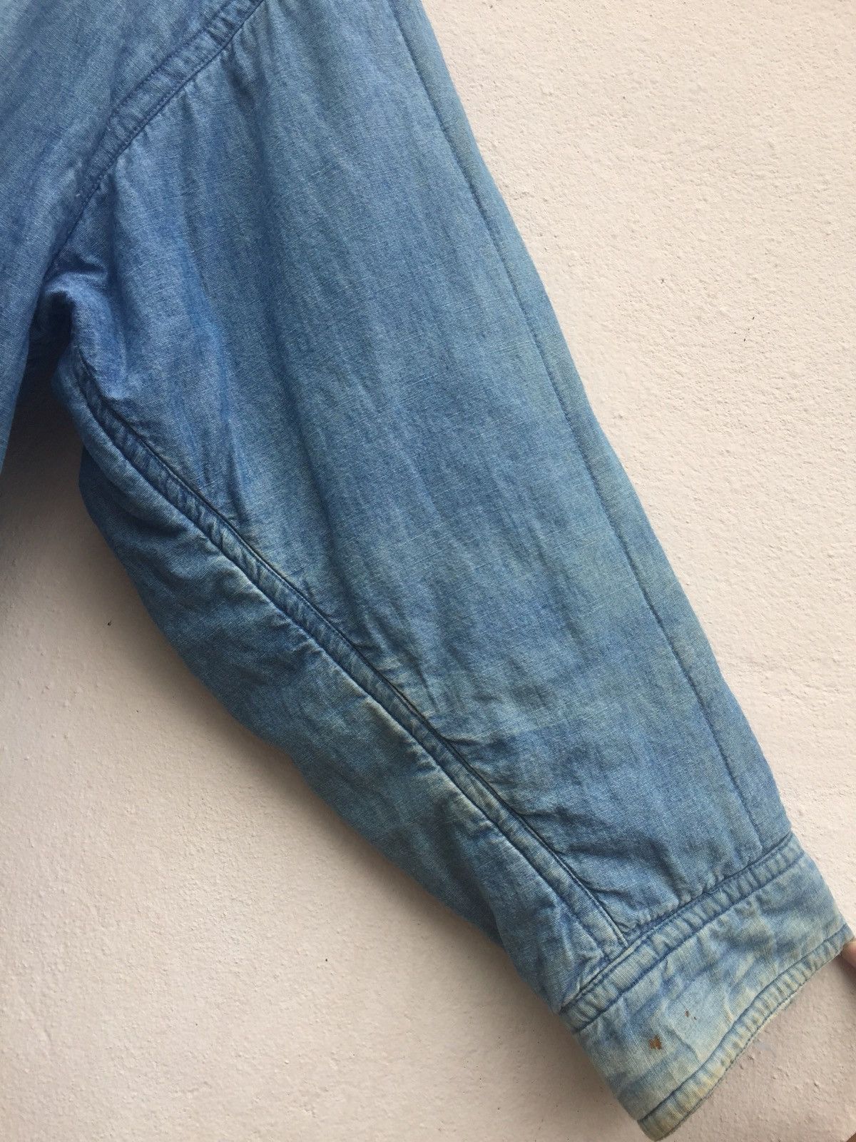 Issey Miyake × Tsumori Chisato Reversible MA-1 Distressed Bomber Baggy Denim Jacket Size US L / EU 52-54 / 3 - 8 Thumbnail