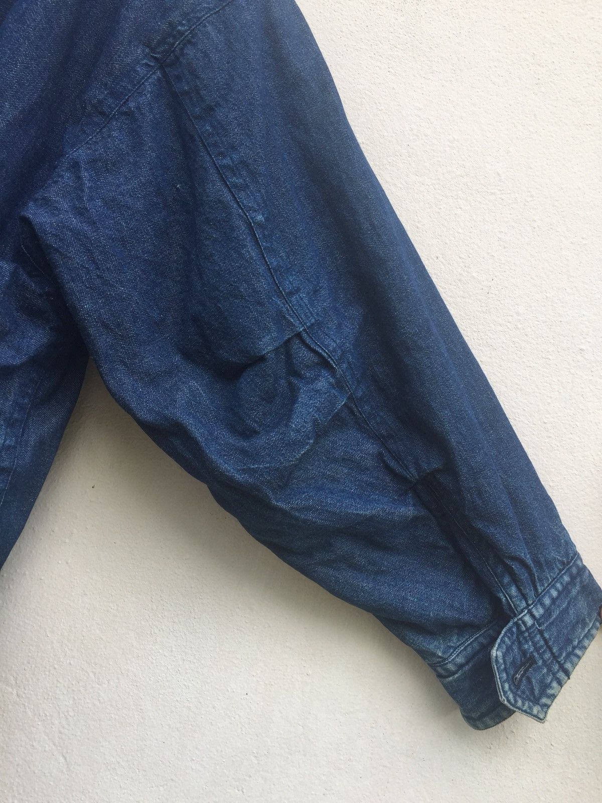 Issey Miyake × Tsumori Chisato Reversible MA-1 Distressed Bomber Baggy Denim Jacket Size US L / EU 52-54 / 3 - 12 Thumbnail