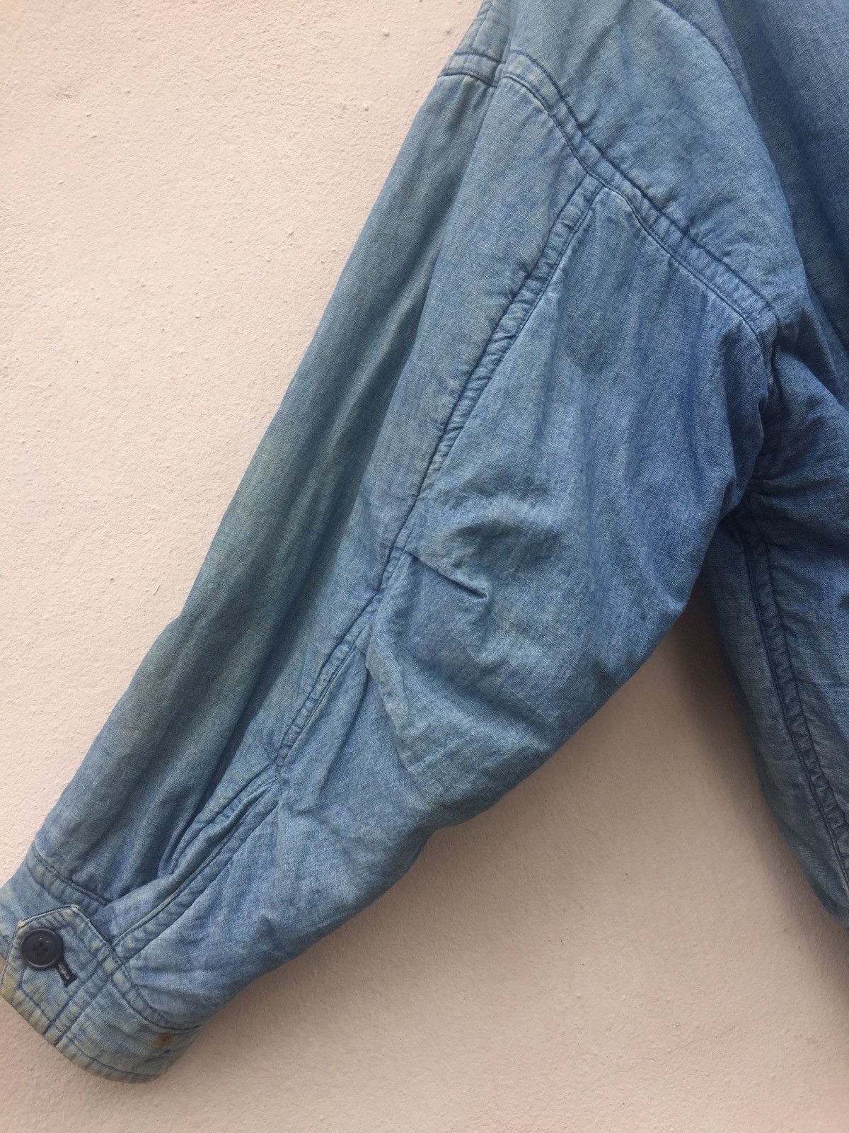 Issey Miyake × Tsumori Chisato Reversible MA-1 Distressed Bomber Baggy Denim Jacket Size US L / EU 52-54 / 3 - 7 Thumbnail