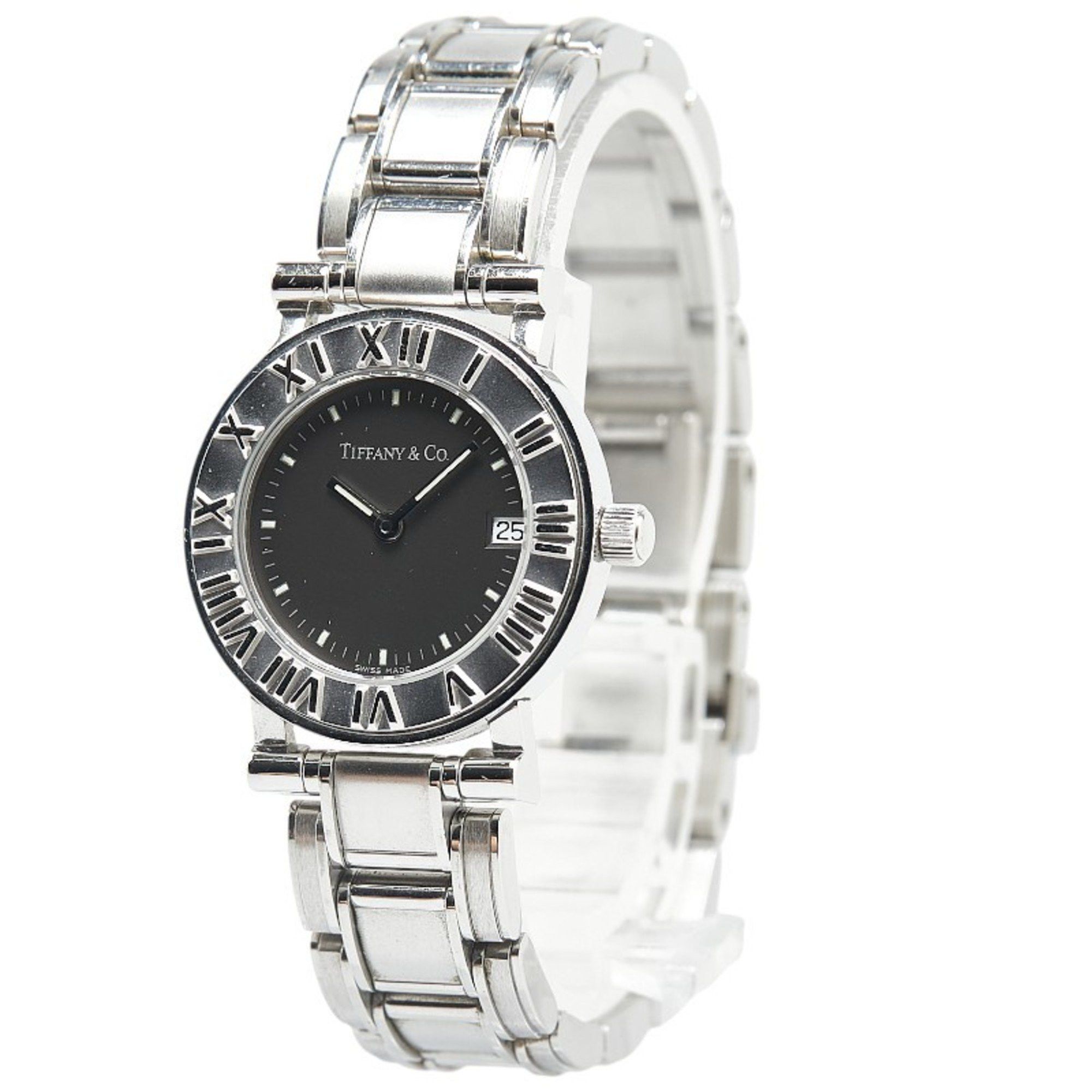 Tiffany & Co. Tiffany Atlas Watch, Quartz, Black Dial, Stainless Steel, Women's, TIFFANY&Co. Size ONE SIZE - 3 Thumbnail
