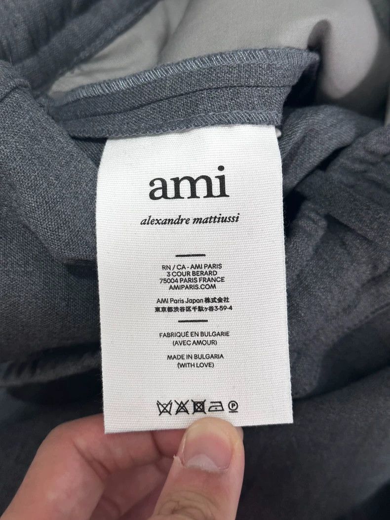 AMI Gray Wide Leg Wool Trousers Size US 42 / EU 58 - 4 Thumbnail