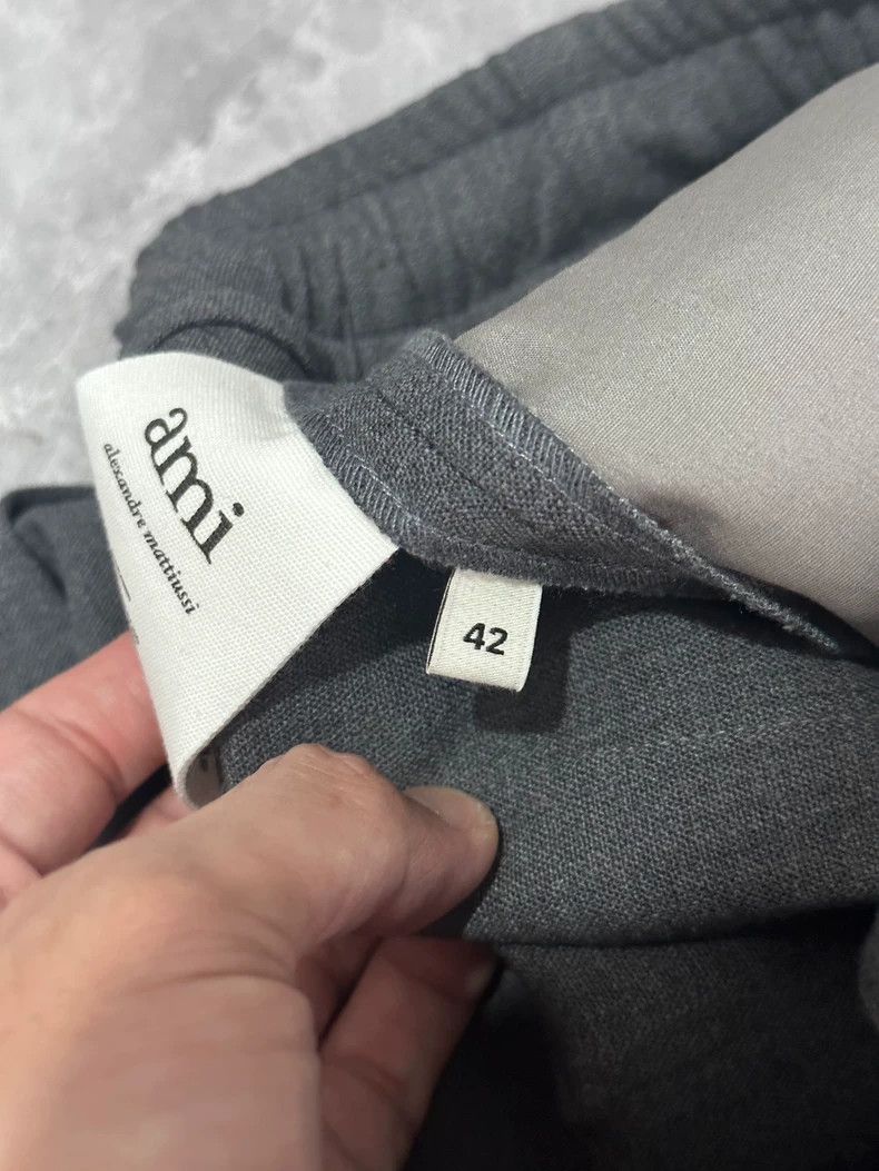 AMI Gray Wide Leg Wool Trousers Size US 42 / EU 58 - 6 Thumbnail
