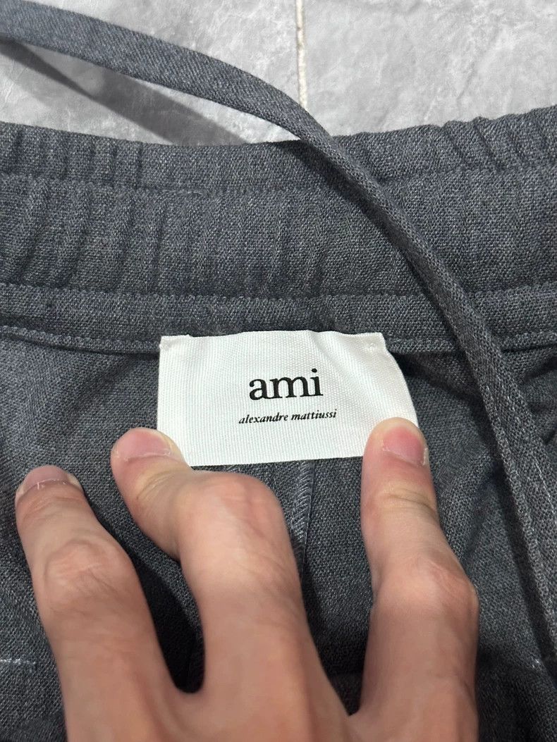 AMI Gray Wide Leg Wool Trousers Size US 42 / EU 58 - 3 Thumbnail