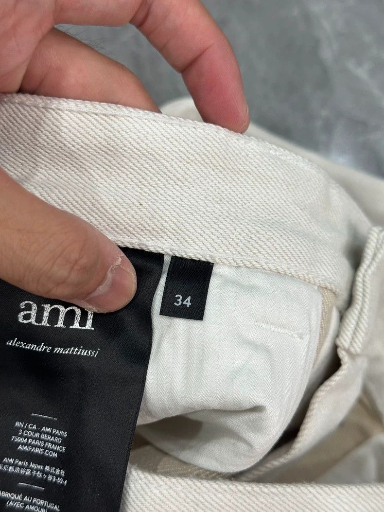 AMI AMI Off-White Wide-Leg Denim Pants Size US 34 / EU 50 - 6 Thumbnail