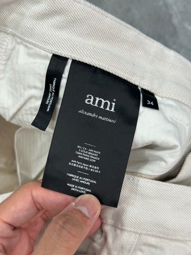 AMI AMI Off-White Wide-Leg Denim Pants Size US 34 / EU 50 - 4 Thumbnail