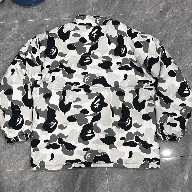 Bape Bape Black White Gray Camouflage Puffer Coat Size US XXL / EU 58 / 5 - 2 Thumbnail