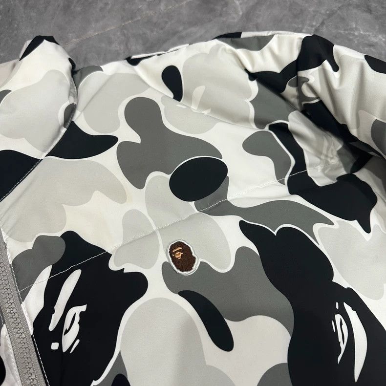 Bape Bape Black White Gray Camouflage Puffer Coat Size US XXL / EU 58 / 5 - 4 Thumbnail