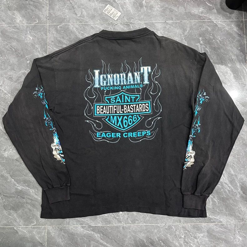 Saint Michael Saint Michael Basketball Flame Long Sleeve Shirt Size US XL / EU 56 / 4 - 2 Thumbnail