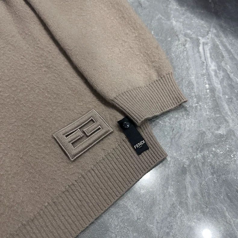 Fendi Fendi Hollow Knit Sweater in Khaki Color Size US L / EU 52-54 / 3 - 3 Thumbnail