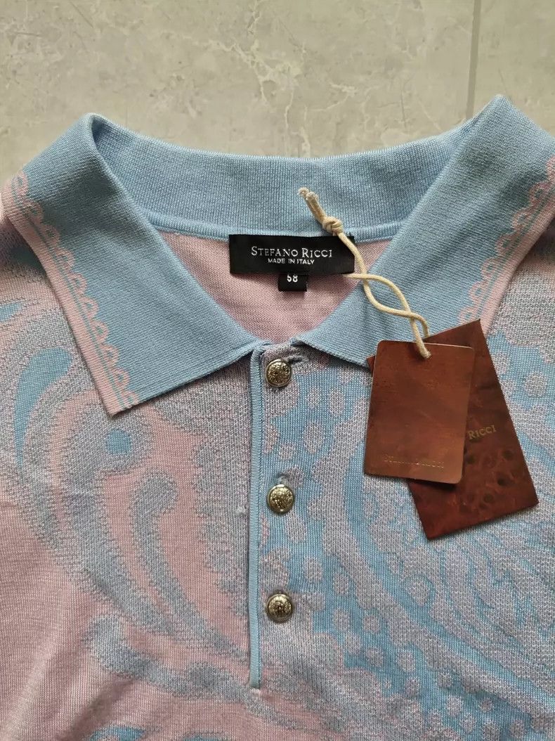 Ermenegildo Zegna New Stefano Ricci Silk Polo Shirt Size US L / EU 52-54 / 3 - 2 Thumbnail