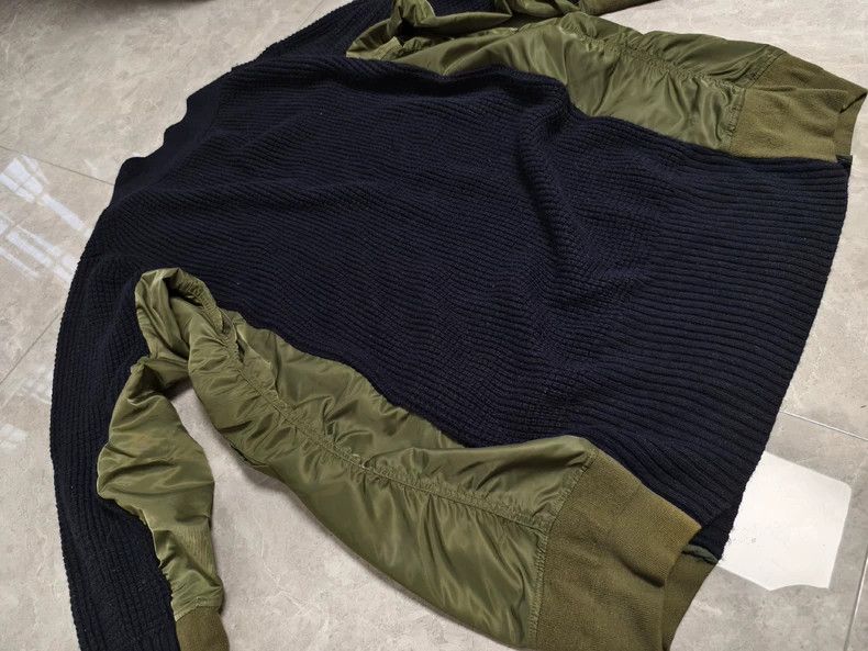 Sacai Sacai Long Wool Cardigan with Green Details Size US M / EU 48-50 / 2 - 2 Thumbnail