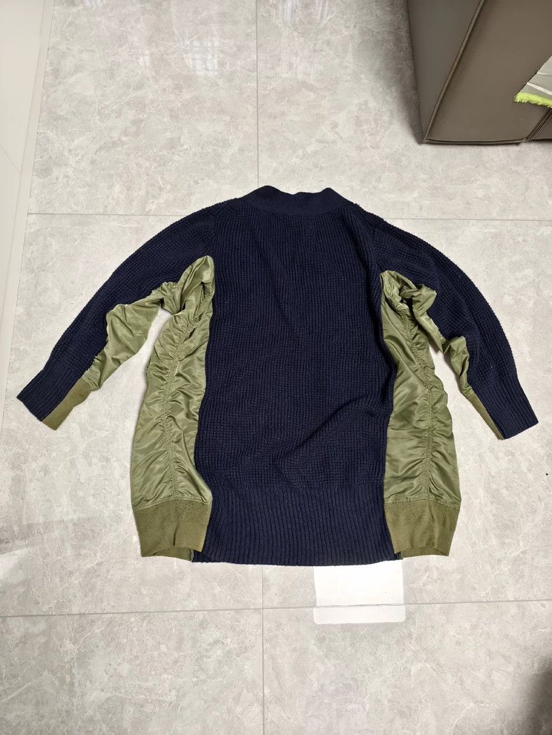 Sacai Sacai Long Wool Cardigan with Green Details Size US M / EU 48-50 / 2 - 8 Thumbnail