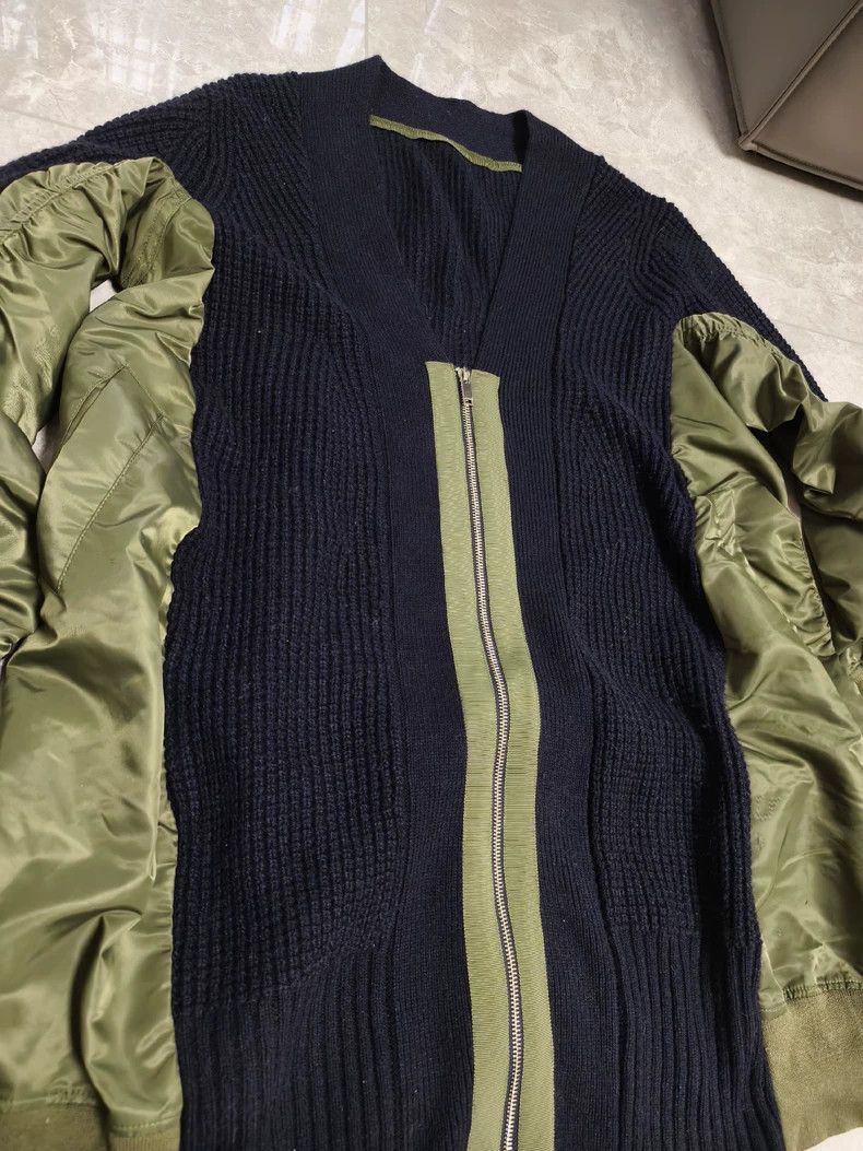 Sacai Sacai Long Wool Cardigan with Green Details Size US M / EU 48-50 / 2 - 5 Thumbnail