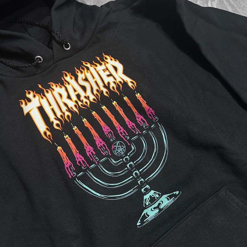 Balenciaga Thrasher Flame Graphic Hooded Sweatshirt Size US S / EU 44-46 / 1 - 3 Thumbnail