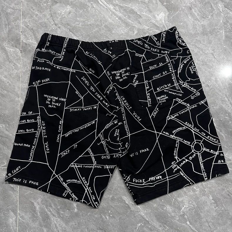 Supreme Supreme Black and White Map Print Shorts Size US 34 / EU 50 - 2 Thumbnail