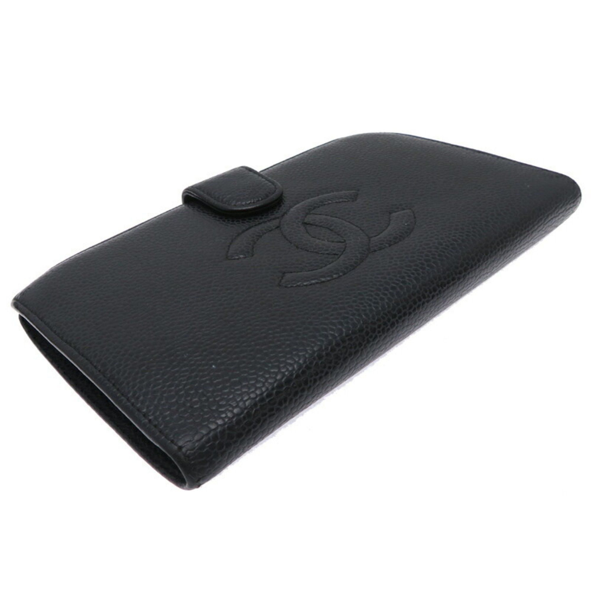 Chanel Chanel Long Wallet Women's Caviar Skin Black Size ONE SIZE - 3 Thumbnail