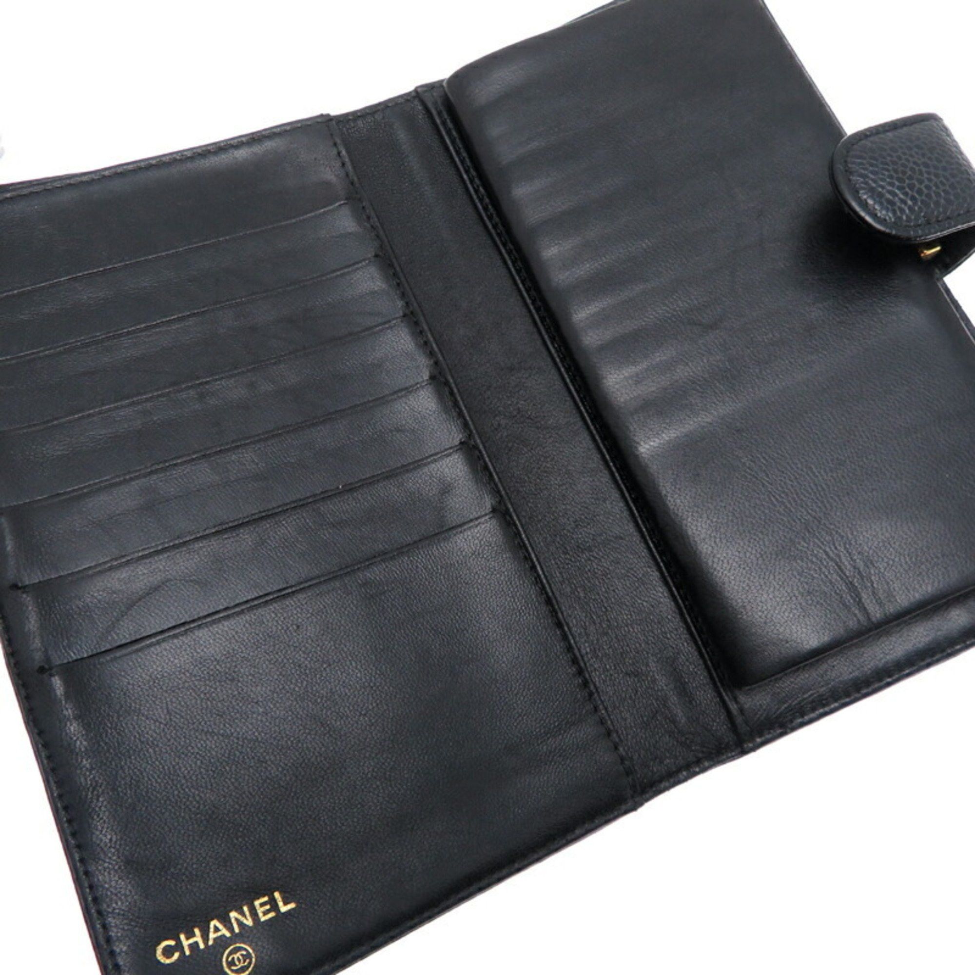 Chanel Chanel Long Wallet Women's Caviar Skin Black Size ONE SIZE - 5 Thumbnail