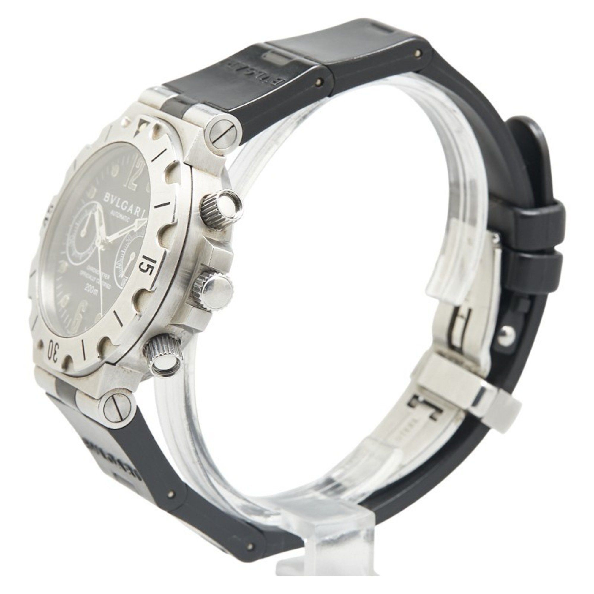 Bvlgari Bvlgari Diagono Scuba Watch SCB38S Automatic Black Dial Stainless Steel Rubber Men's BVLGARI Size ONE SIZE - 3 Thumbnail