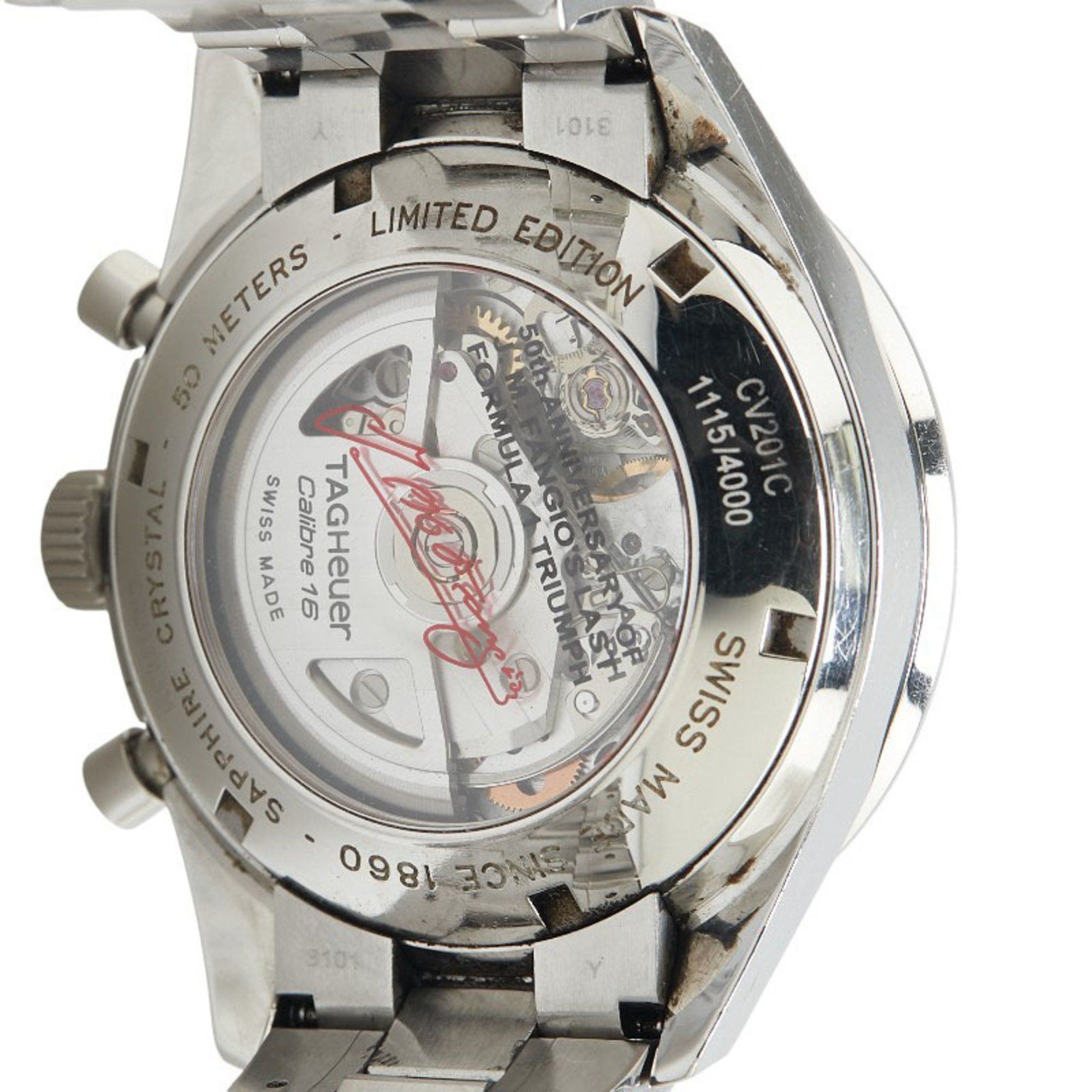 Tag Heuer TAG Heuer Carrera JM Fangio Watch CV201C Automatic Grey Dial Stainless Steel Men's HEUER Size ONE SIZE - 6 Thumbnail