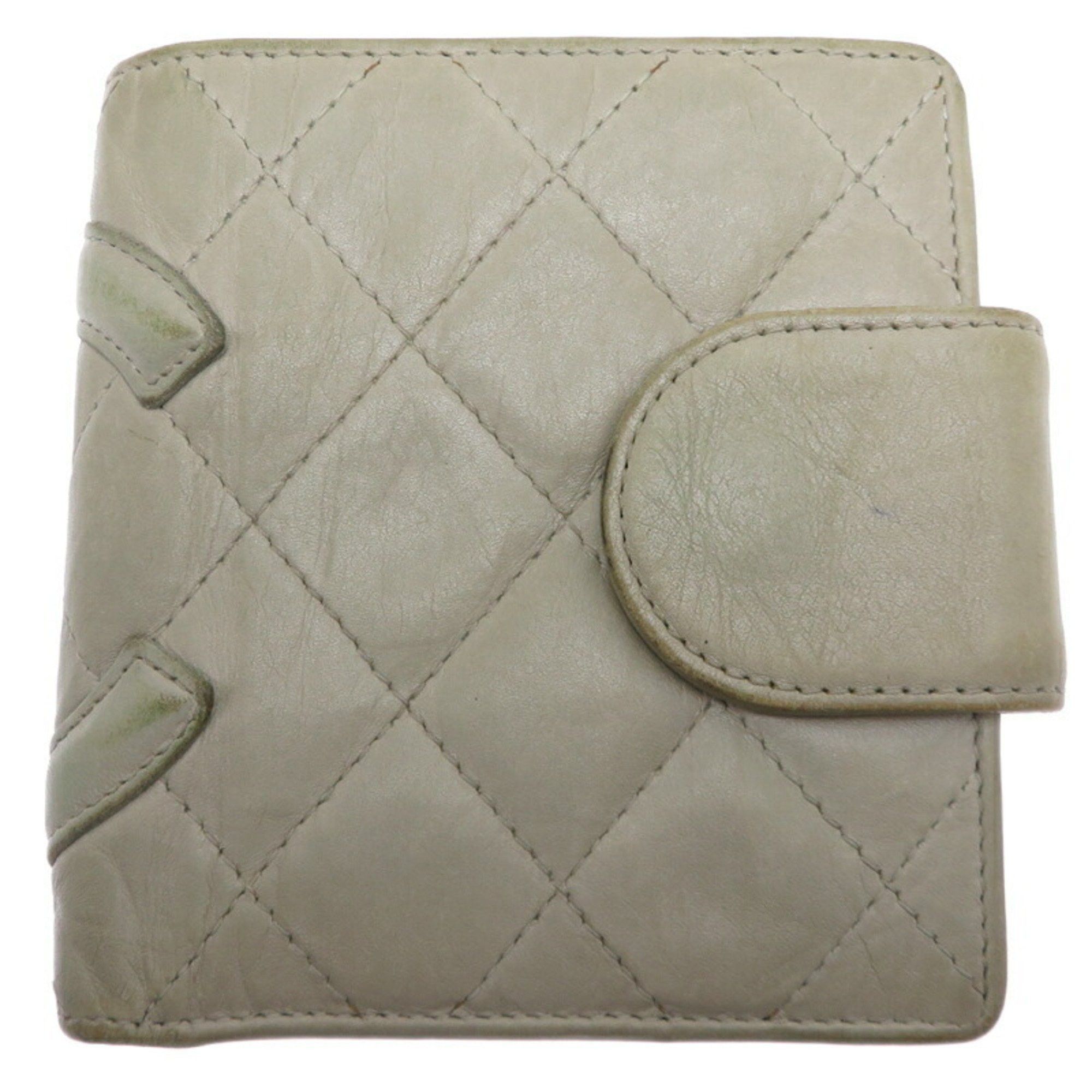 Chanel Chanel Women's Bi-fold Wallet Leather Grey Size ONE SIZE - 2 Thumbnail