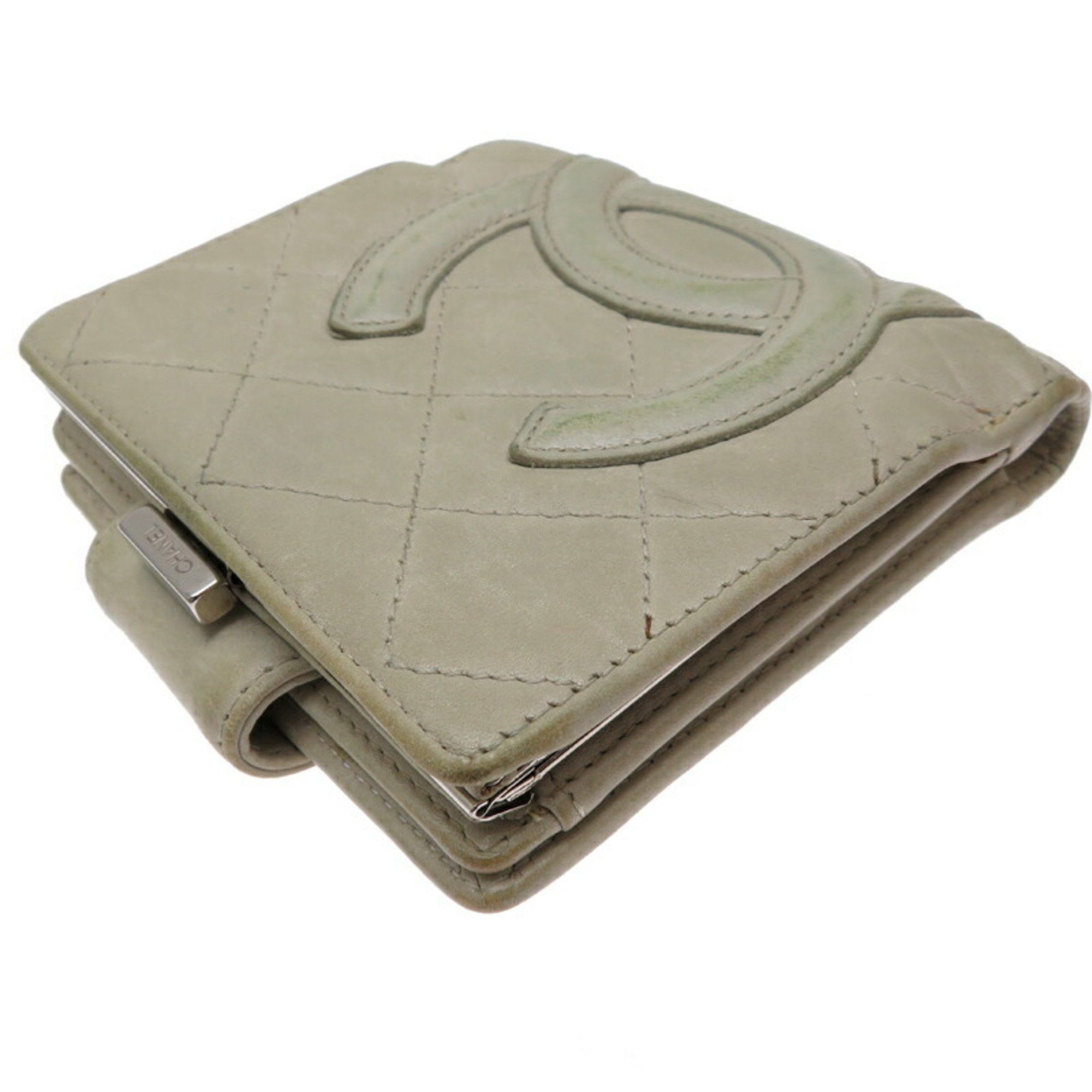 Chanel Chanel Women's Bi-fold Wallet Leather Grey Size ONE SIZE - 3 Thumbnail