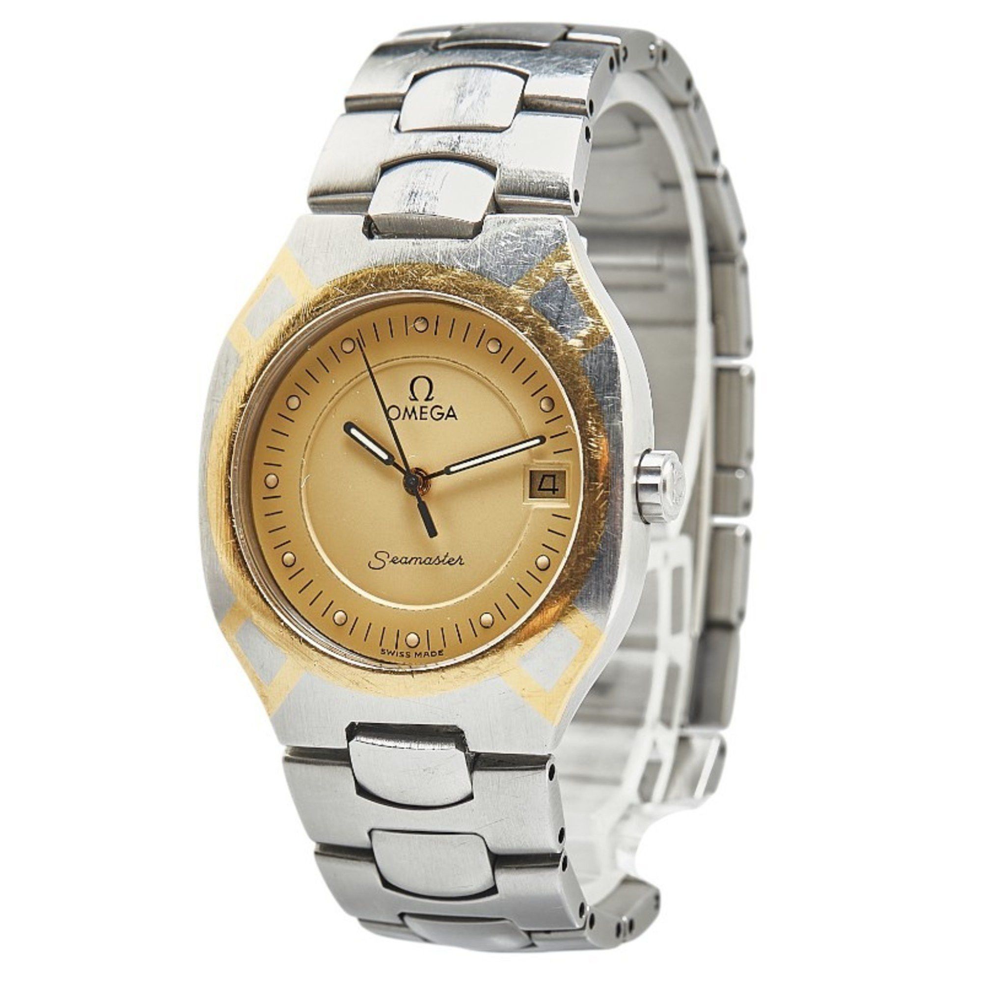 Omega OMEGA Seamaster Polaris Watch Quartz Gold Dial Stainless Steel Yellow Ladies Size ONE SIZE - 3 Thumbnail
