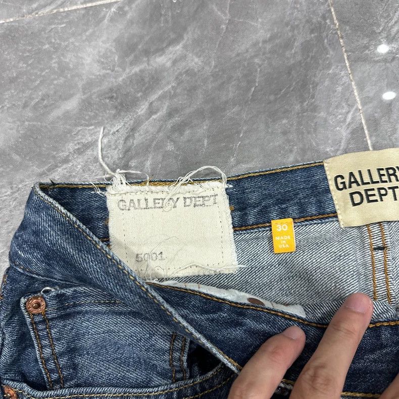 Gallery Dept. Deep Blue Frayed Denim Long Pants Size US 30 / EU 46 - 5 Thumbnail