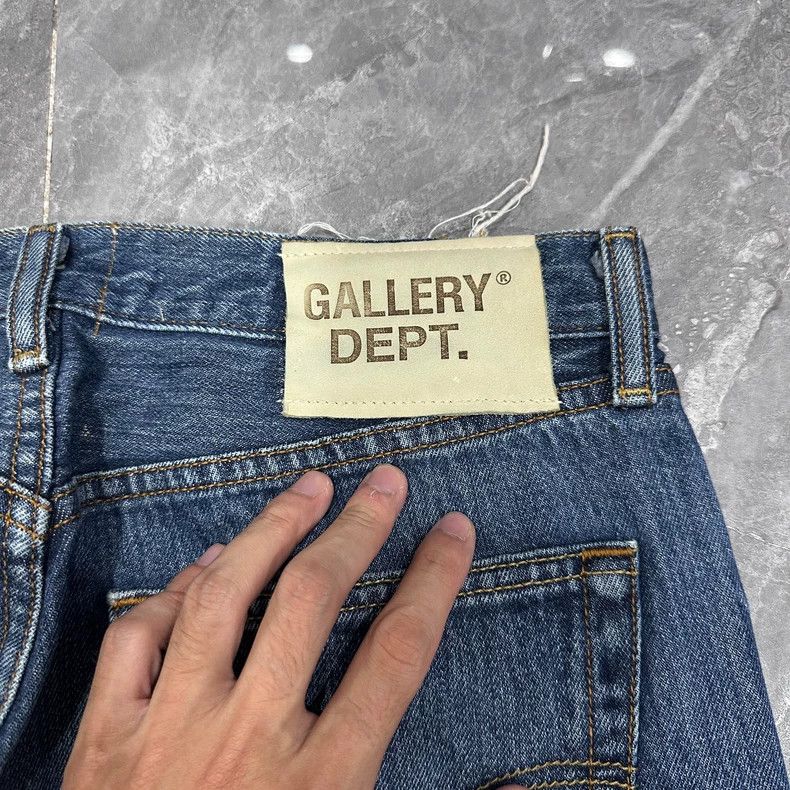 Gallery Dept. Deep Blue Frayed Denim Long Pants Size US 30 / EU 46 - 7 Thumbnail