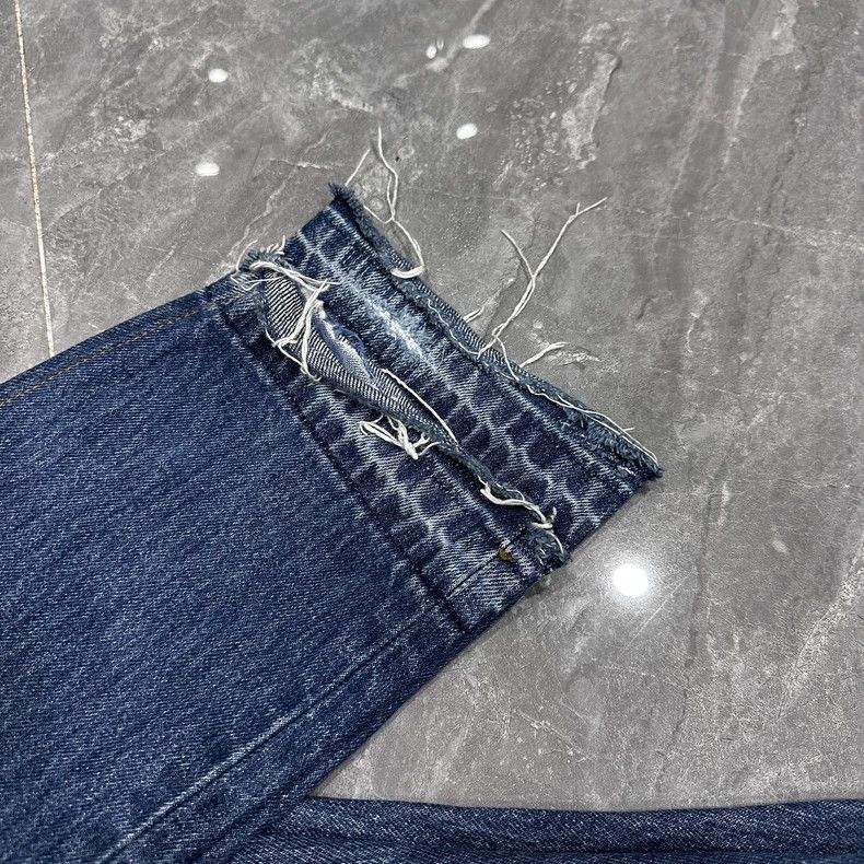 Gallery Dept. Deep Blue Frayed Denim Long Pants Size US 30 / EU 46 - 8 Thumbnail