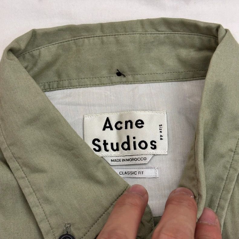 Acne Studios Acne Studios Olive Green Long Sleeve Shirt Size US L / EU 52-54 / 3 - 3 Thumbnail