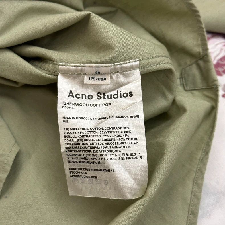Acne Studios Acne Studios Olive Green Long Sleeve Shirt Size US L / EU 52-54 / 3 - 4 Thumbnail