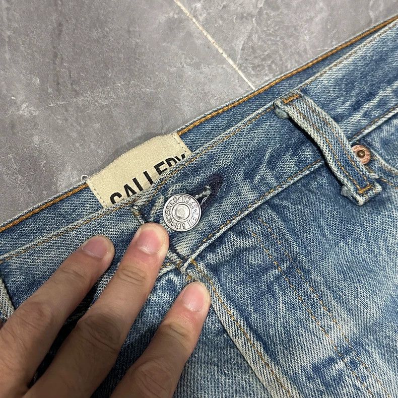 Gallery Dept. Gallery Dept Destroyed Wide Leg Denim Pants Size US 33 - 3 Thumbnail