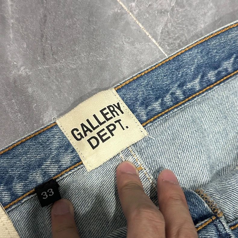 Gallery Dept. Gallery Dept Destroyed Wide Leg Denim Pants Size US 33 - 4 Thumbnail