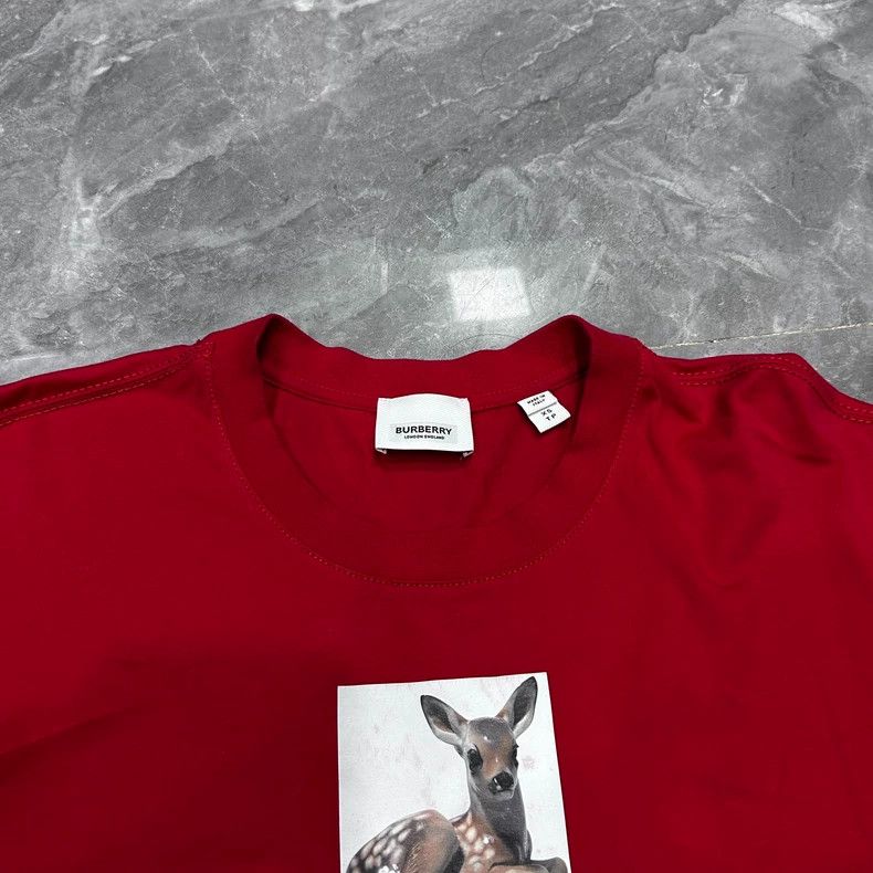 Burberry Burberry Red Short Sleeve T-Shirt with Prints Size US XS / EU 42 / 0 - 2 Thumbnail