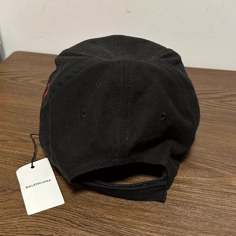 Balenciaga Balenciaga Embroidered Black Baseball Cap Size ONE SIZE - 3 Thumbnail