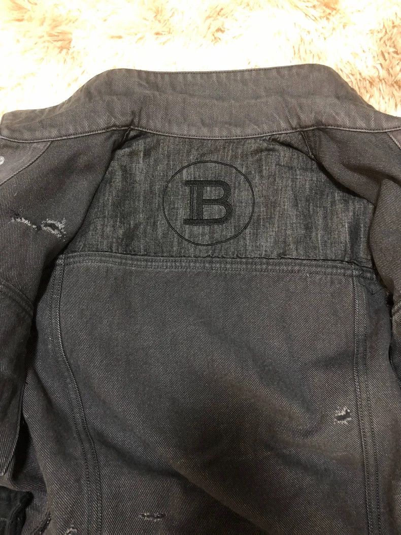 Balmain Balmain Black Denim Jacket with Distressed Details Size US L / EU 52-54 / 3 - 5 Thumbnail
